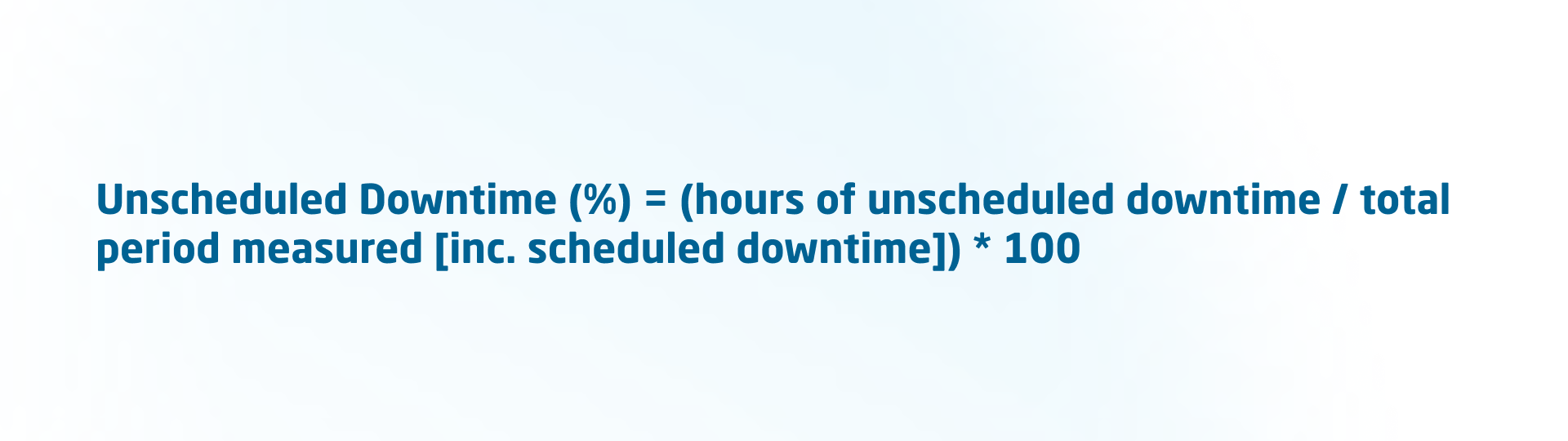 calculation of unplanned downtime