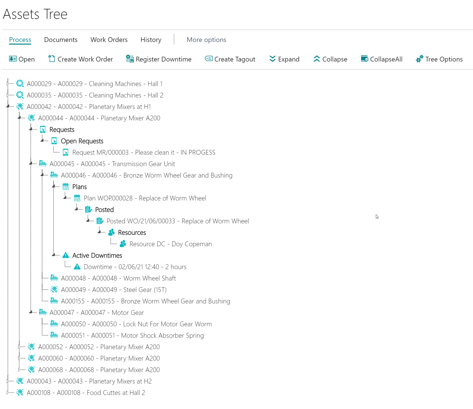 EAM Asset Tree Business Central