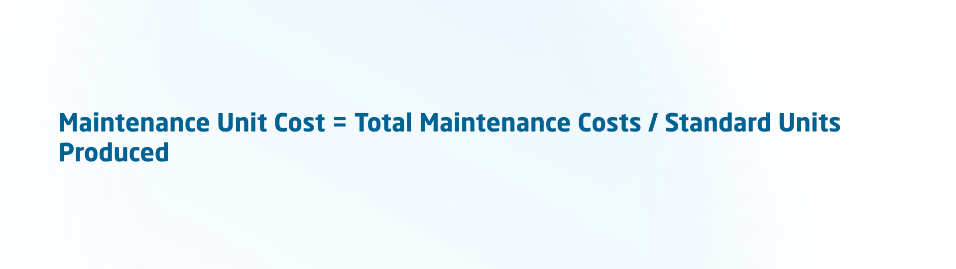 maintenance costs formula