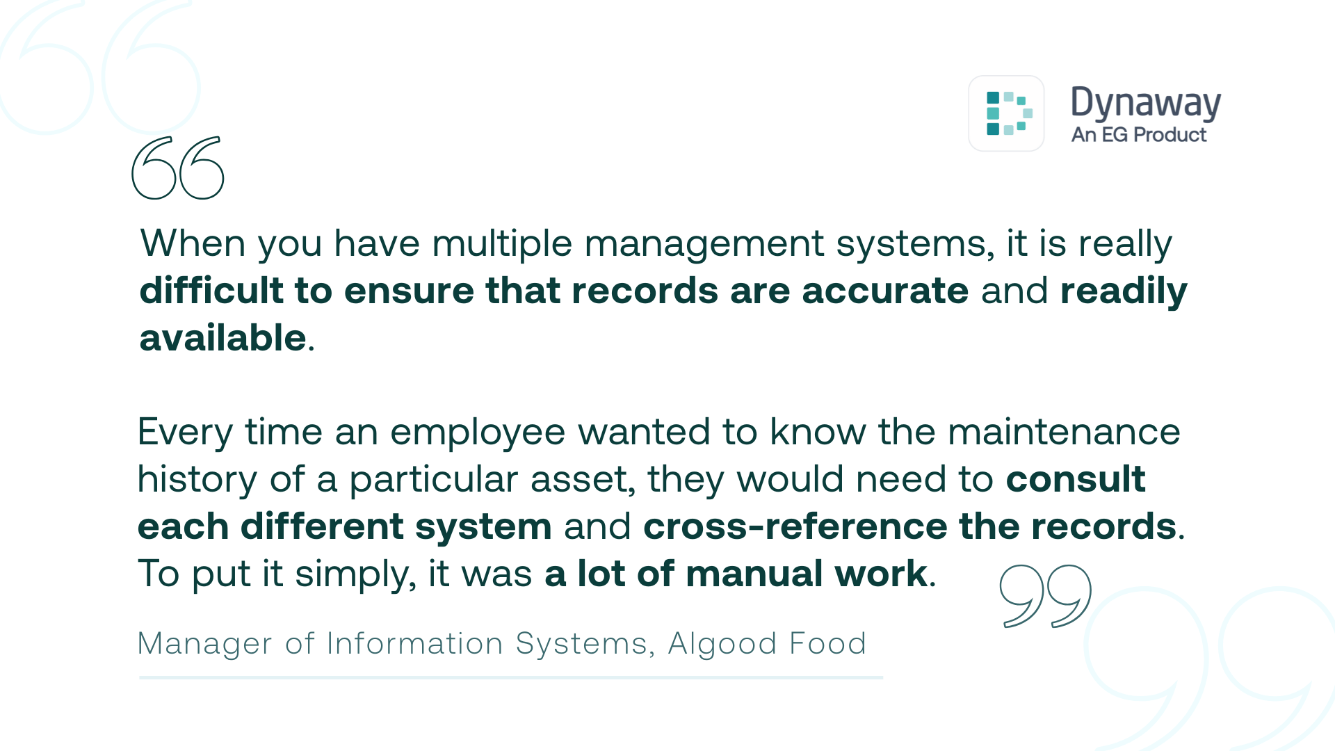 Testimonial_poor data quality with multiple management systems