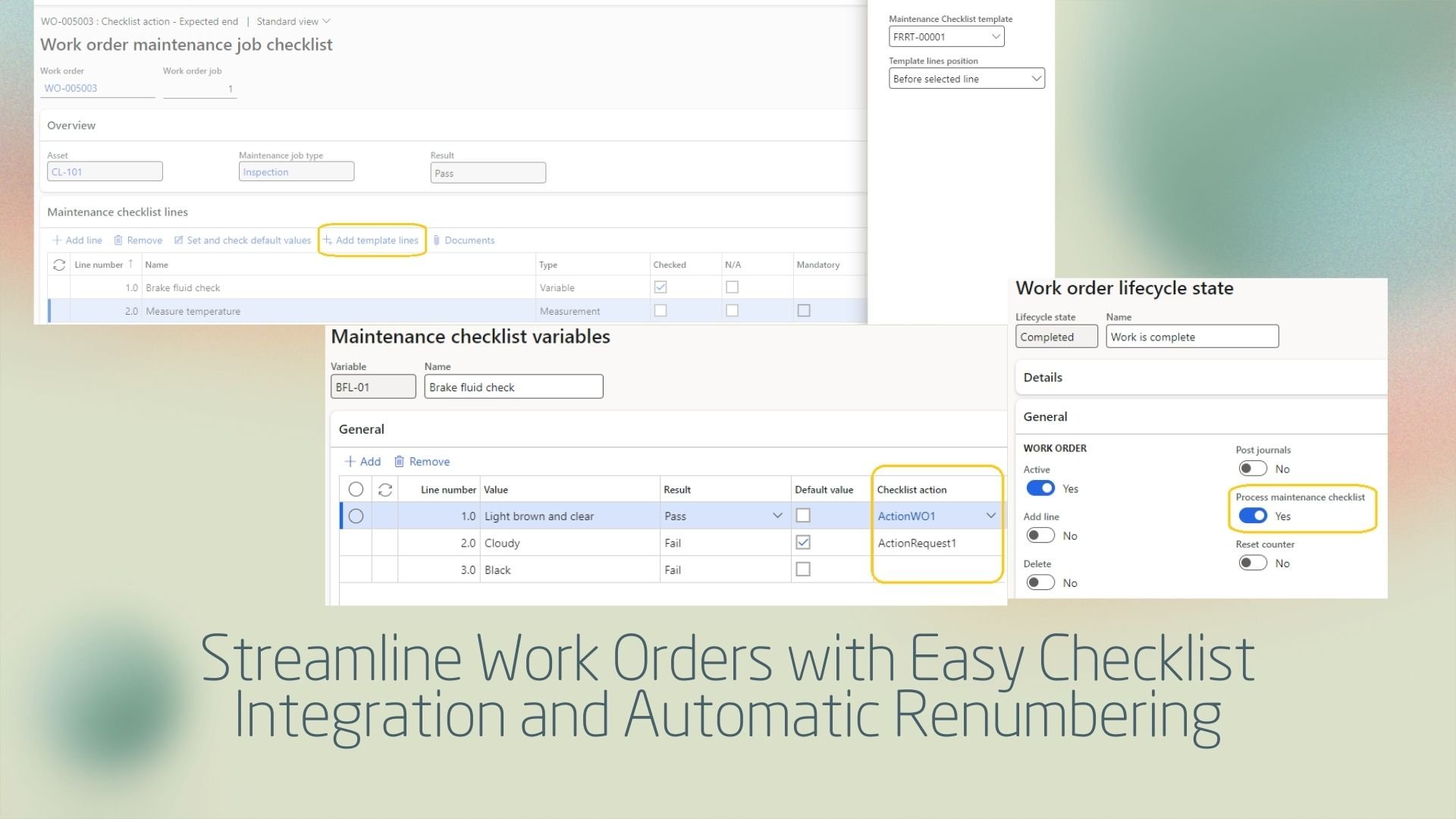 Add-on Module: Advanced Maintenance Checklists