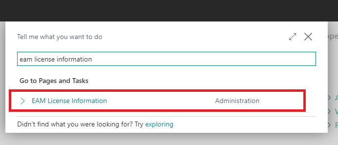 EAM license information
