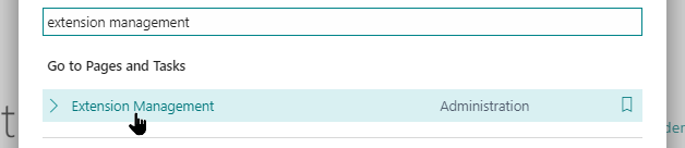 Extension Management Search