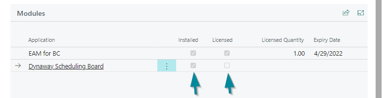 Modules tab