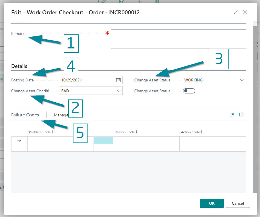 Closing Work Order window