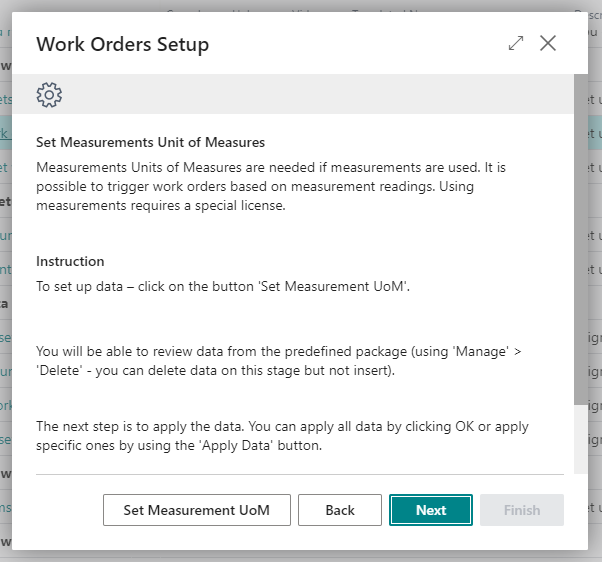 Measurements window
